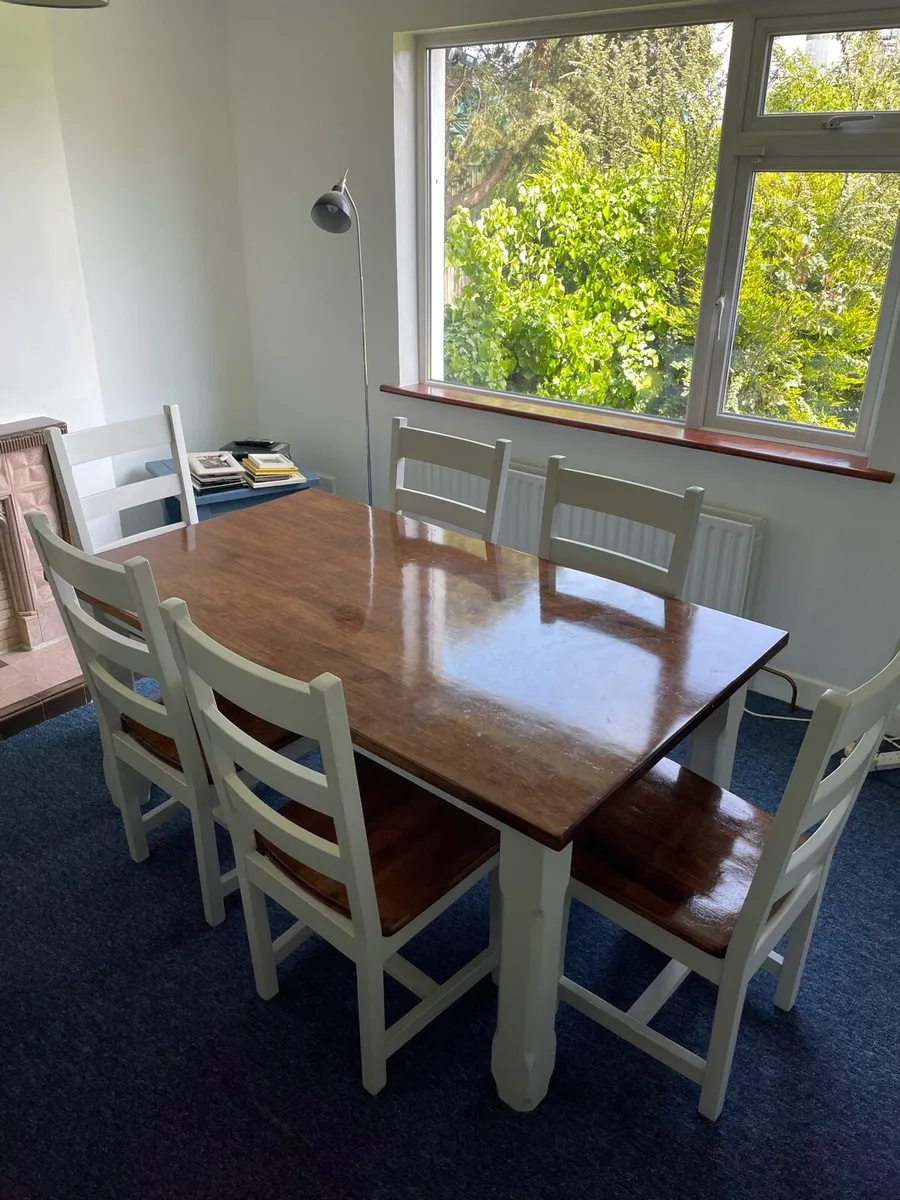 Solid Wood Table and Chairs - Image 1