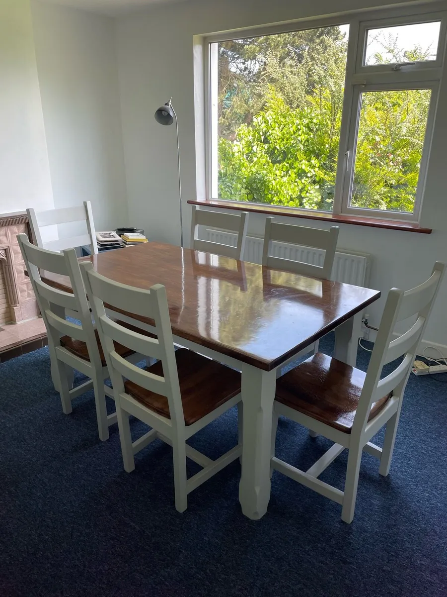 Solid Wood Table and Chairs - Image 2