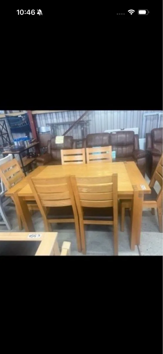 Oak table and 6 chairs - Image 2
