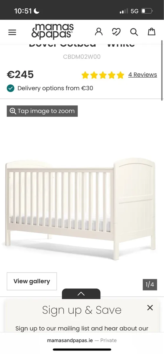Mamas and Papas cot/cot bed - Image 1