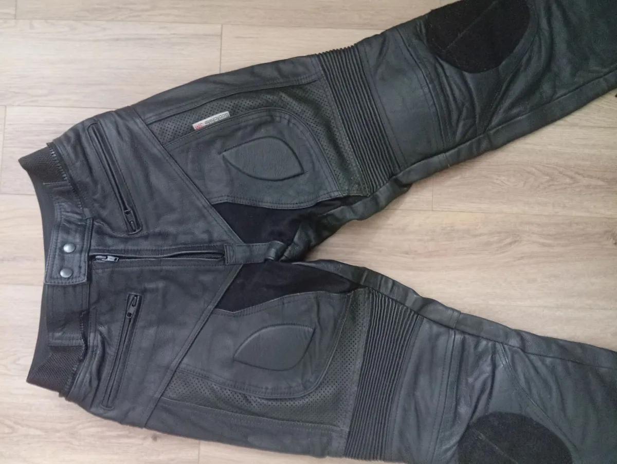 New Genuine Leather Moto Trousers Pants S-Size - Image 3