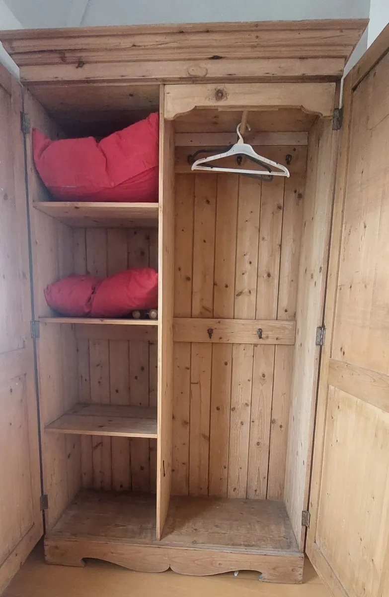 Antique Pine Wardrobe - Image 2