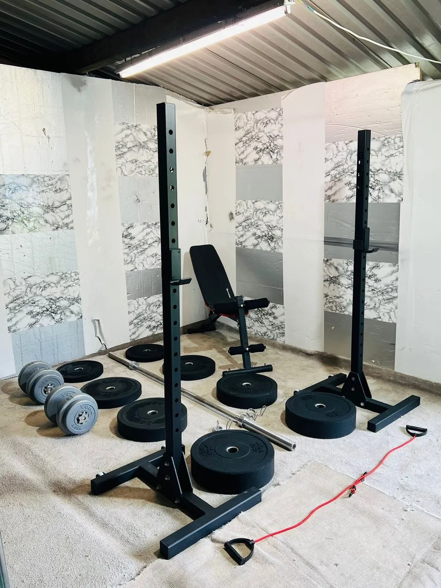 BLK BOX BRANDED RACK STANDS 100KG WEIGHTS BAR - Image 3