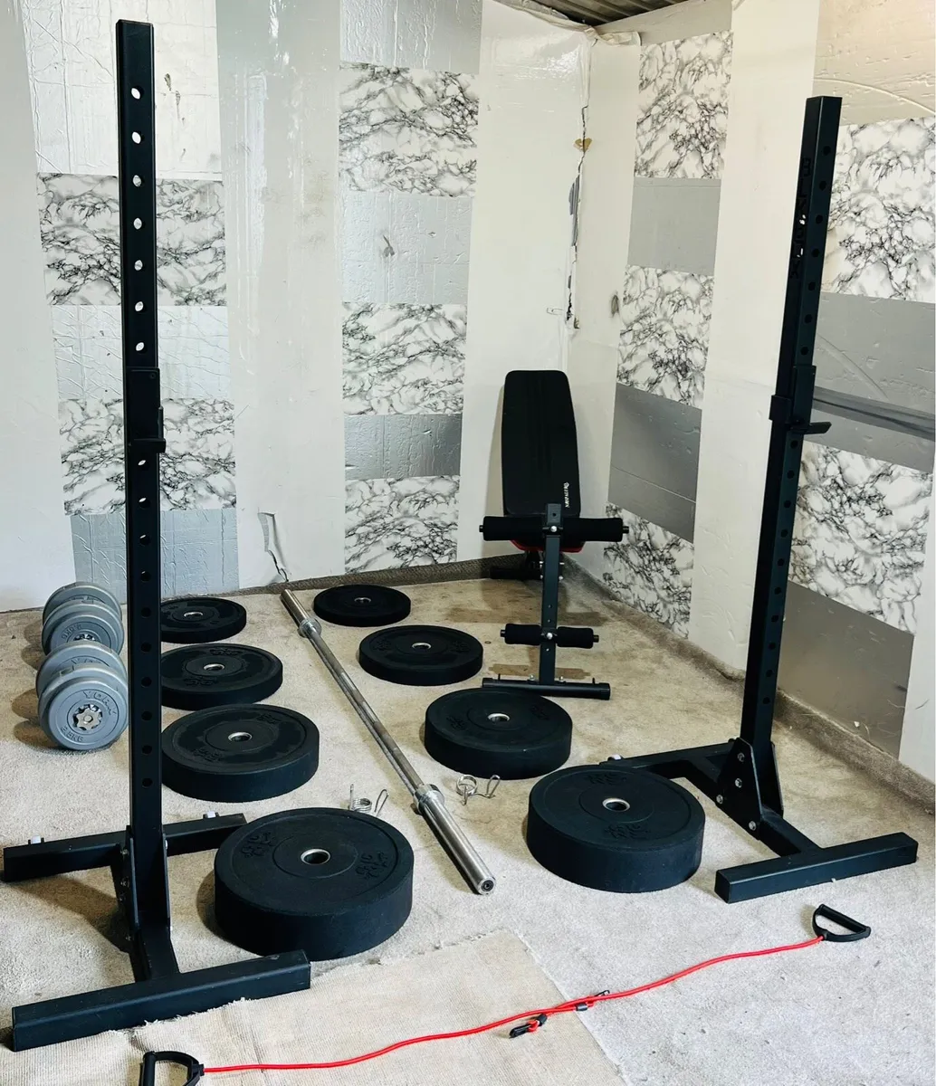 BLK BOX BRANDED RACK STANDS 100KG WEIGHTS BAR - Image 4