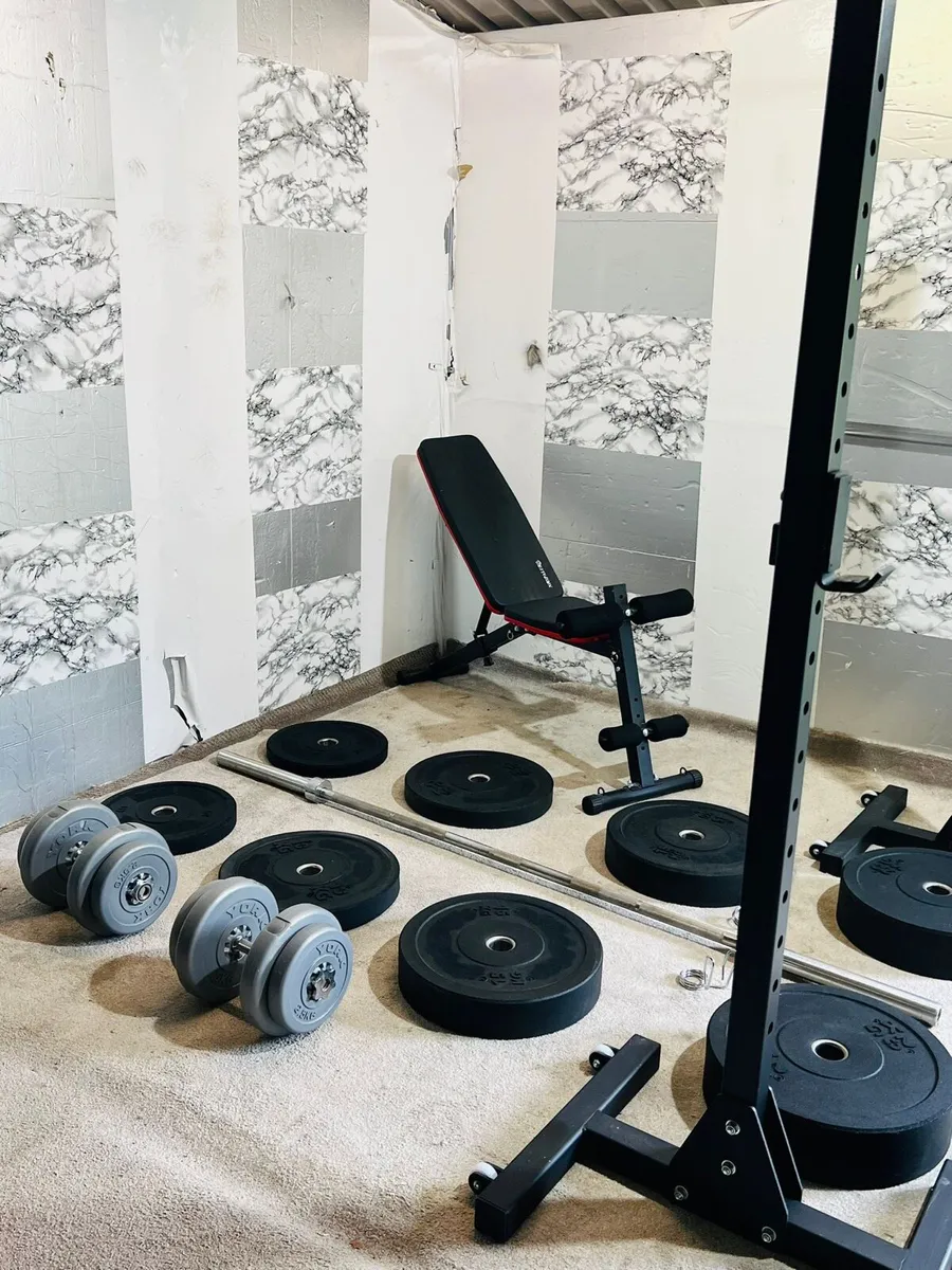 BLK BOX BRANDED RACK STANDS 100KG WEIGHTS BAR - Image 2