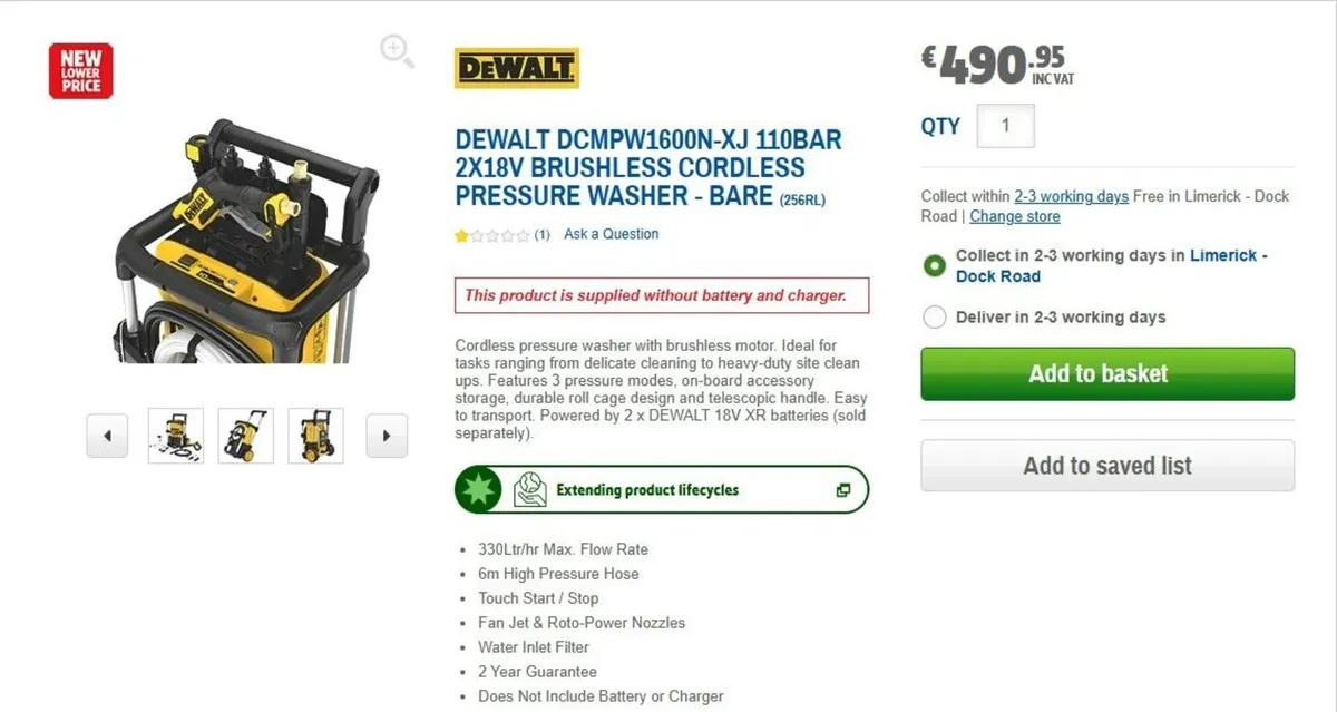 DeWalt 18v Power Washer - Image 3