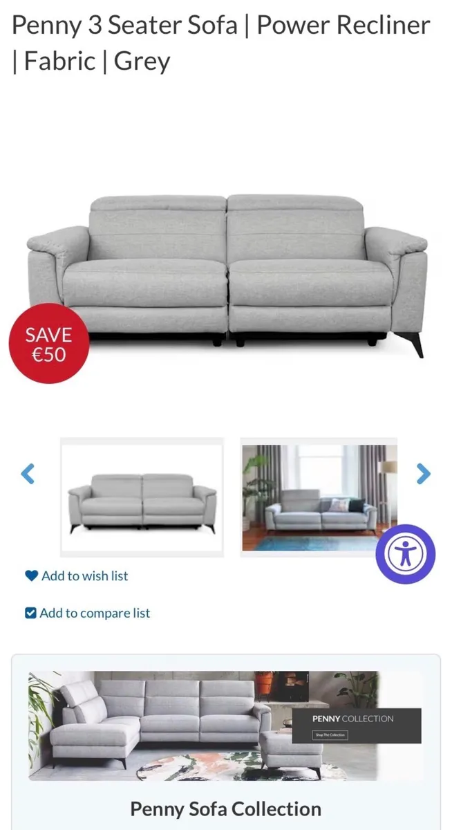 Penny 3 Seater Electric Recliner Couch - Image 4