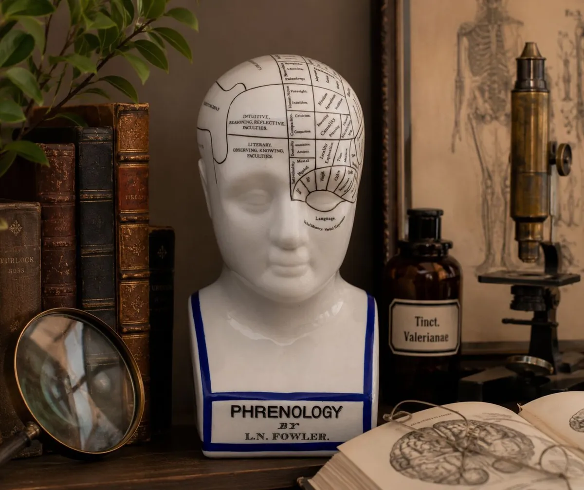 Large 30cm Phrenology Head Bust Vintage Medical An - Image 3