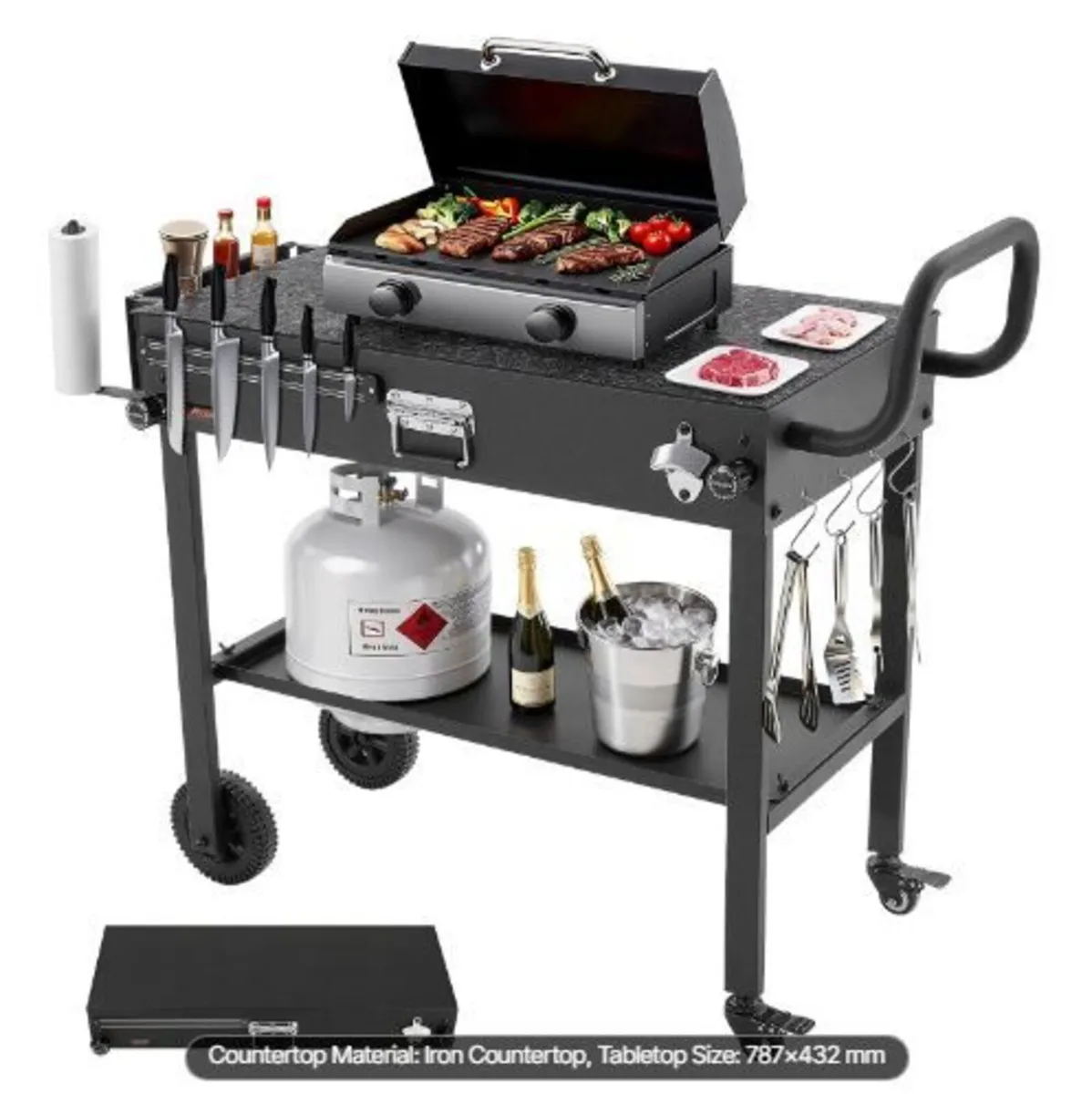 Outdoor Grill Cart, 787 x 432mm Tabletop - Image 1