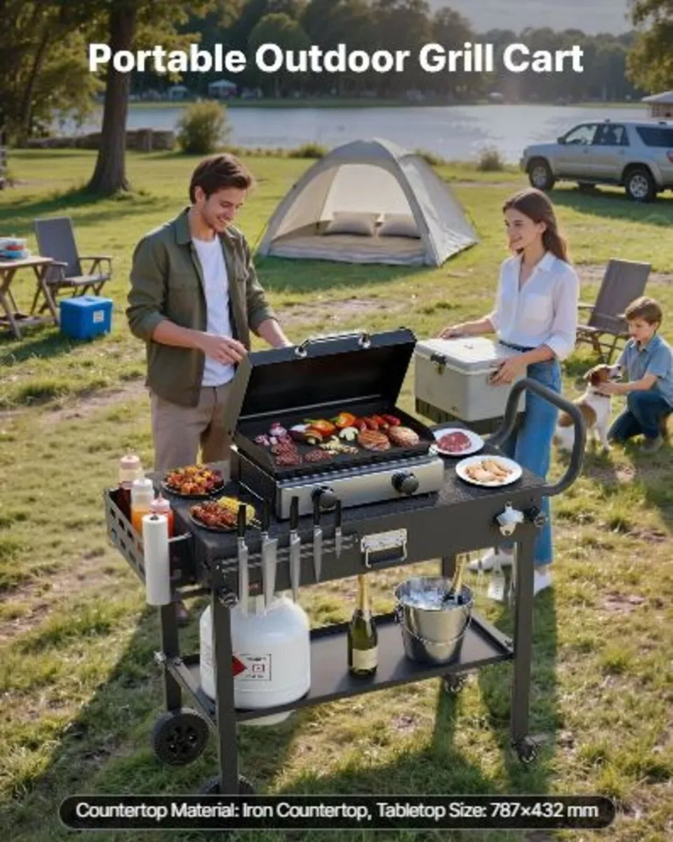 Outdoor Grill Cart, 787 x 432mm Tabletop - Image 3