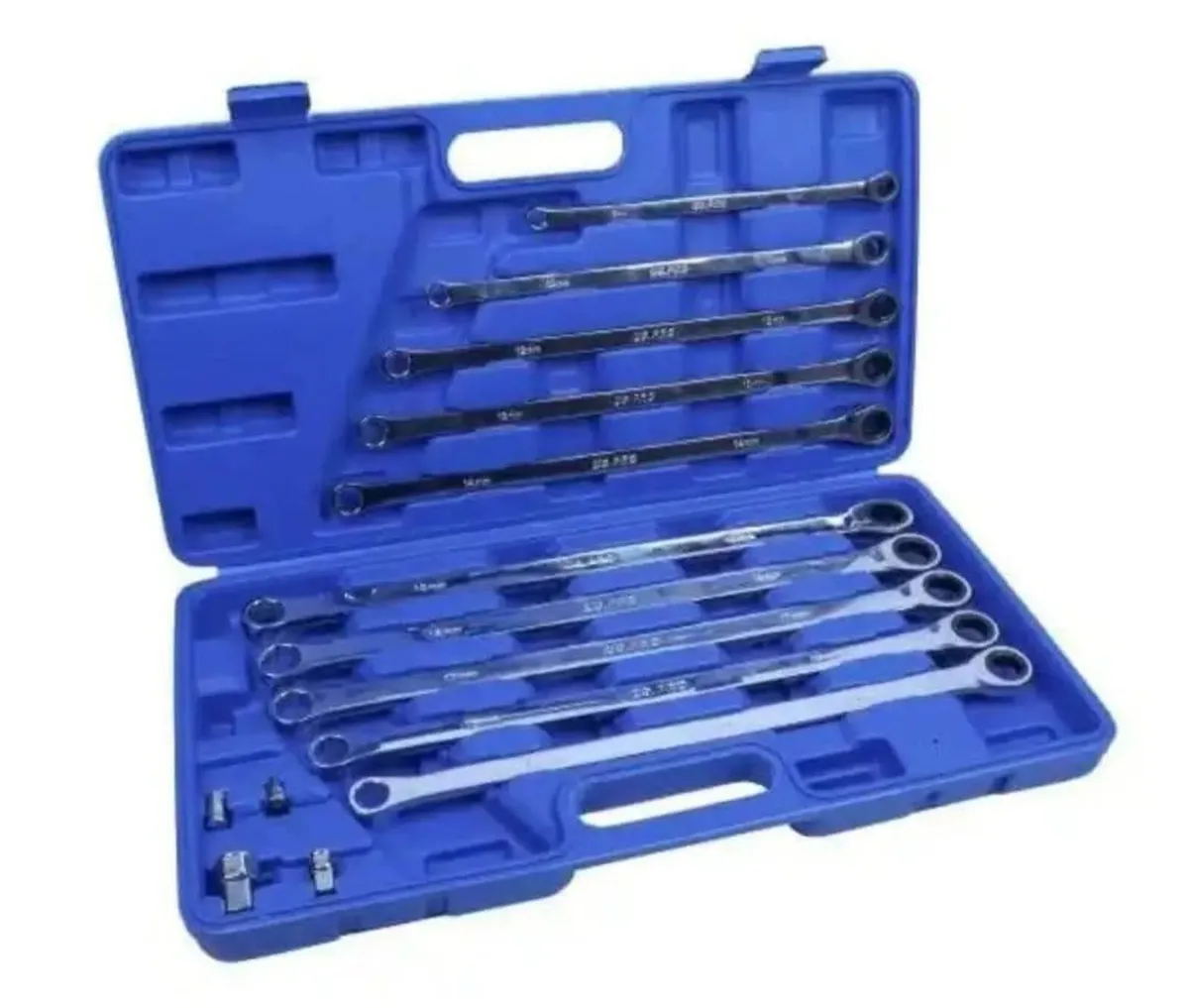 10 Piece Extra Long Ratchet Ring Spanner Set - Image 1