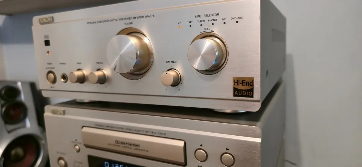 MINI TOWER SET DENON GOLD Hi-Class EXELENT Remote - Image 2
