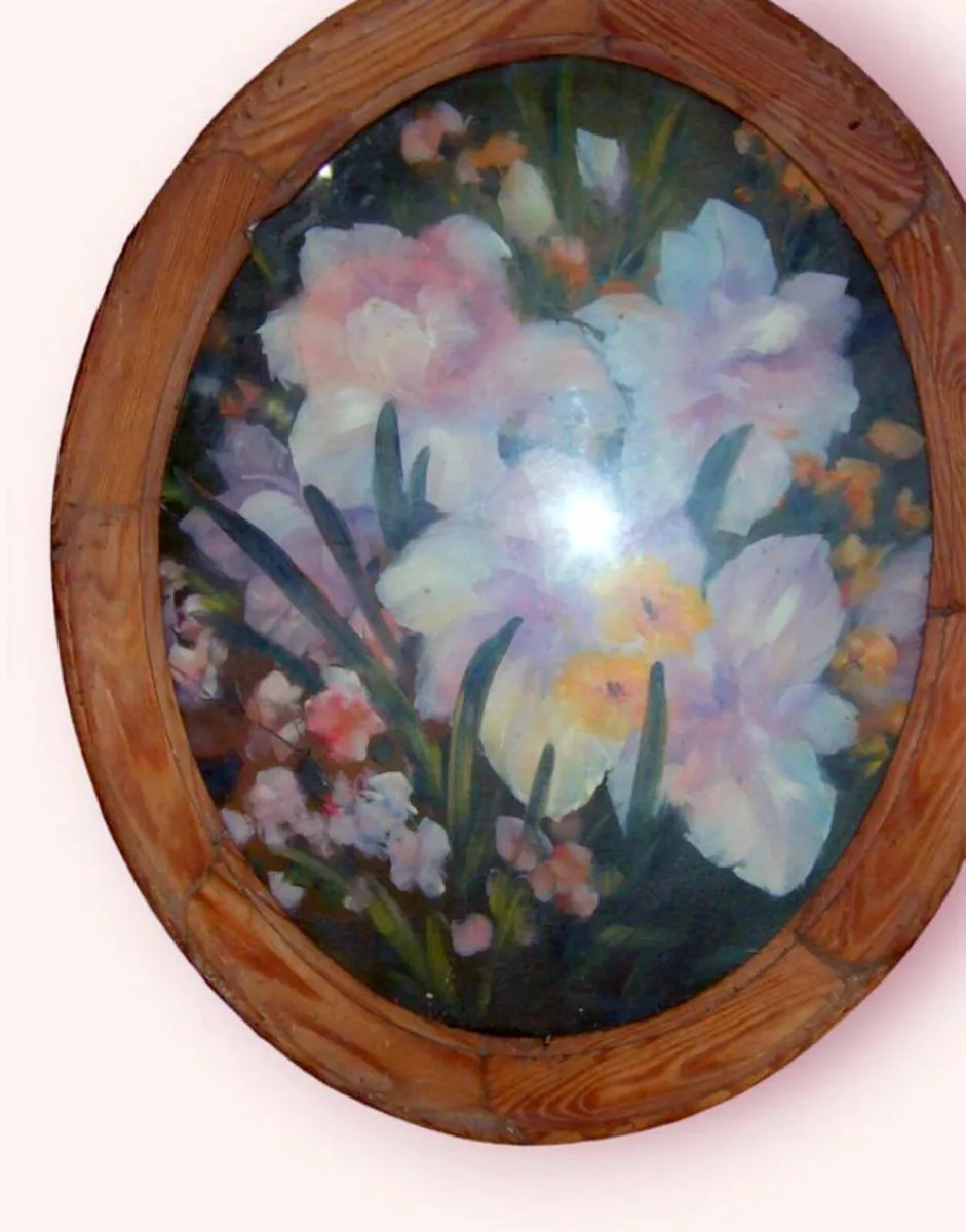 Vintage Original Floral Oil Painting-Signed - Image 2