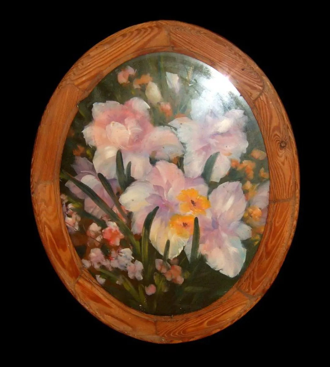 Vintage Original Floral Oil Painting-Signed - Image 3