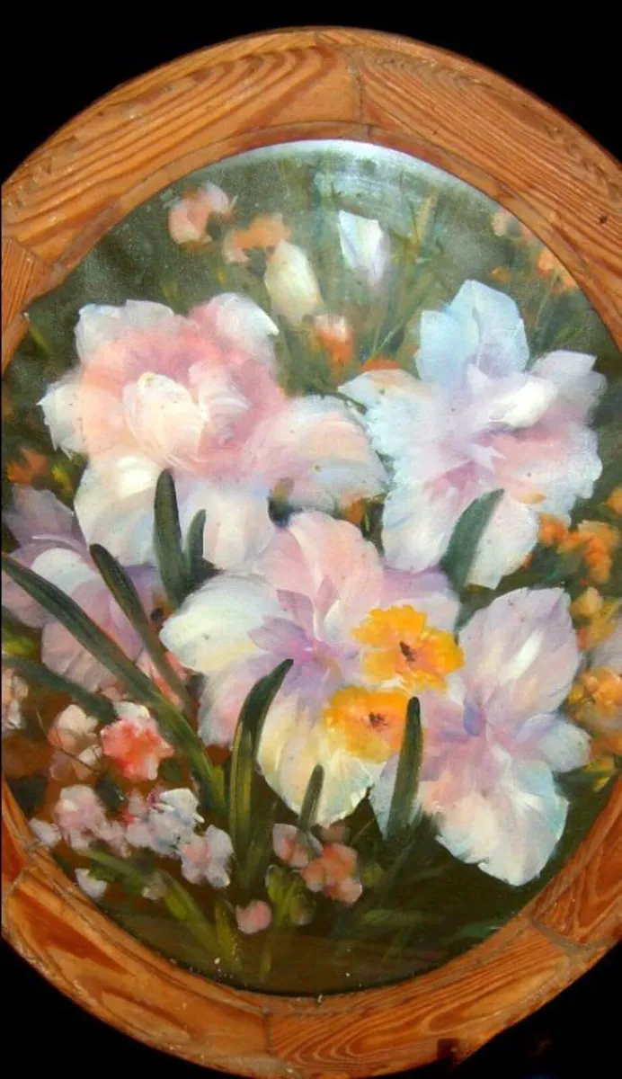 Vintage Original Floral Oil Painting-Signed - Image 4
