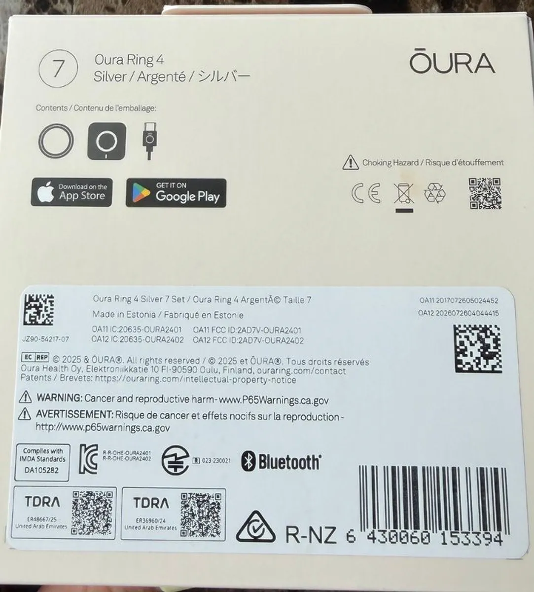 Oura Ring 4 Silver Size 7  Brand New - Image 2