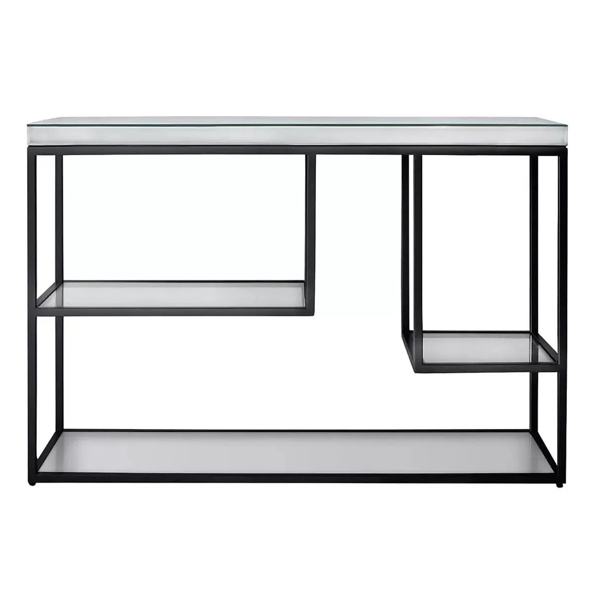 Mirror Console Table with Black Metal Frame - Image 4