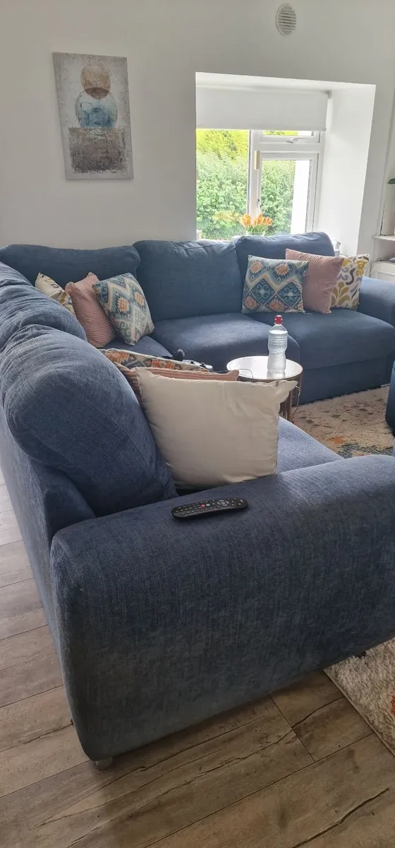Navy Blue 5 Seater Sectional - Image 2