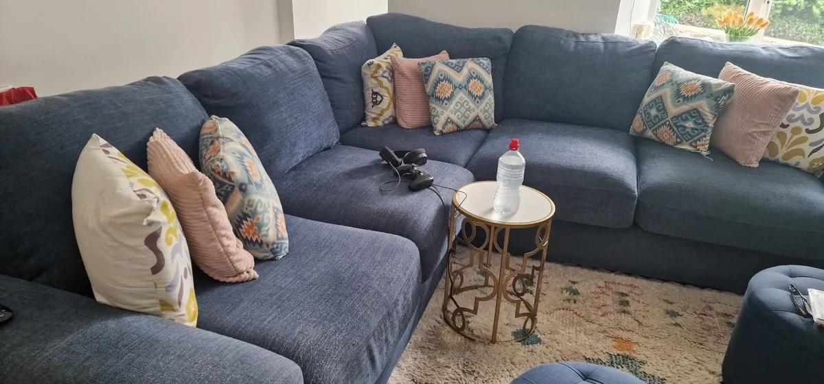 Navy Blue 5 Seater Sectional - Image 3