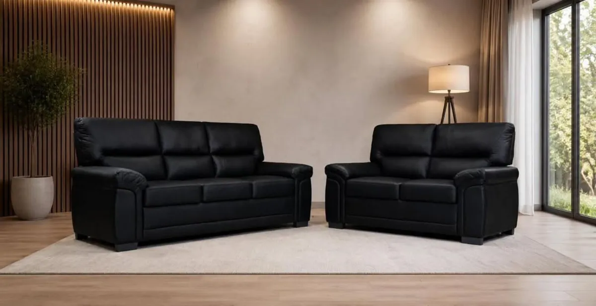 New 3+2 Leather Sofas - Image 2