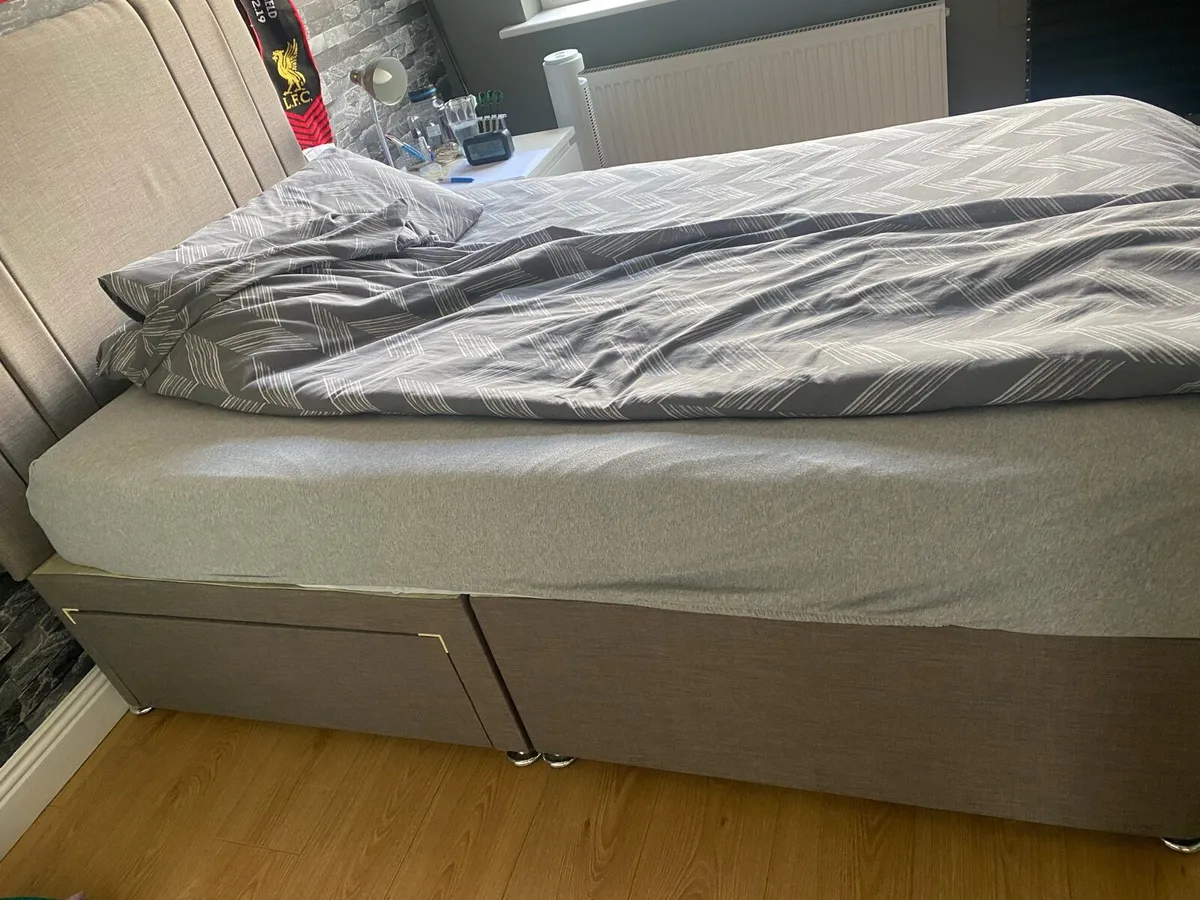 4ft small double bed with 2 storage drawers - Image 2