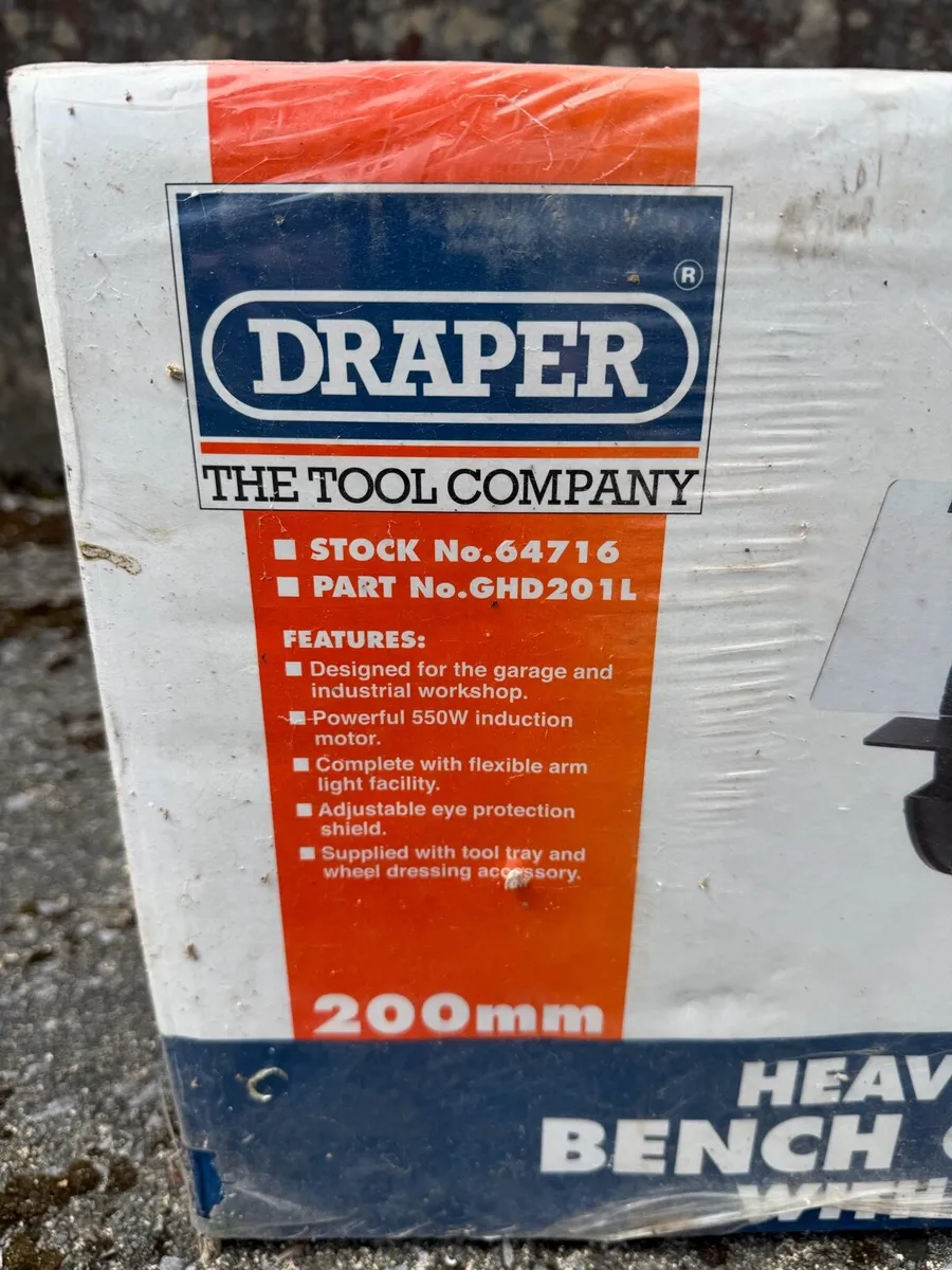Brand New Draper 200mm Heavy Duty Bench Grinder - Image 2