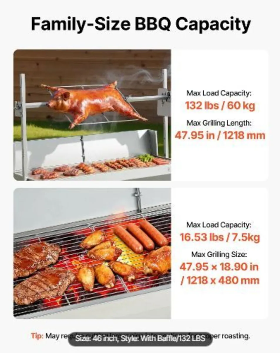 Rotisserie Grill, 38W BBQ Outdoor - Image 4
