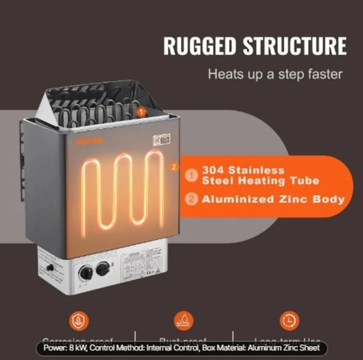 Sauna Heater, 8KW Electric - Image 2