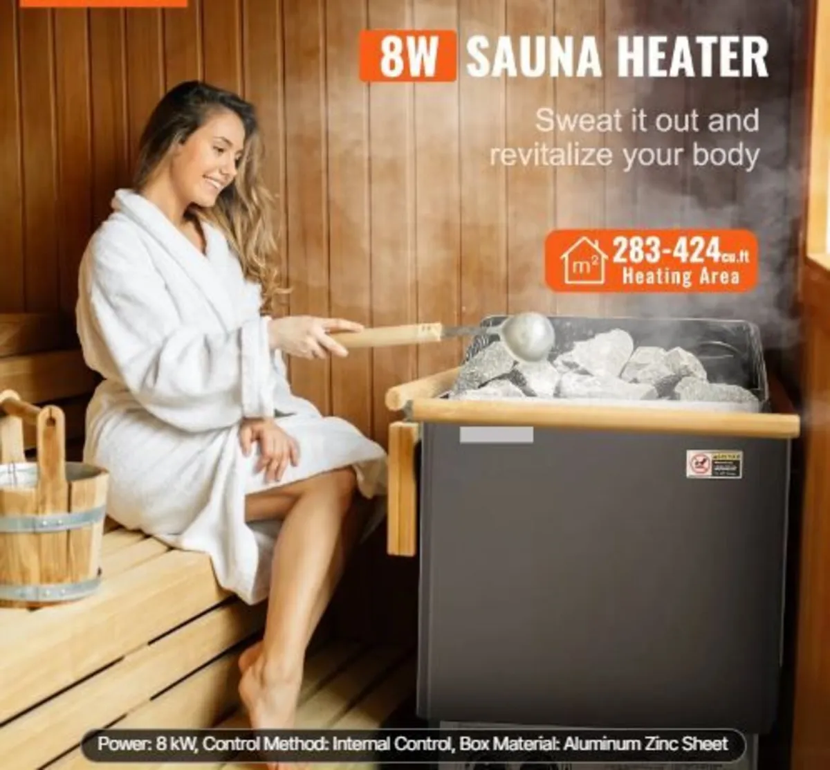 Sauna Heater, 8KW Electric - Image 3