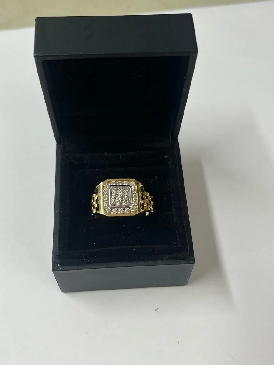 9k gold Cz ‘Rolex’ ring - Image 1
