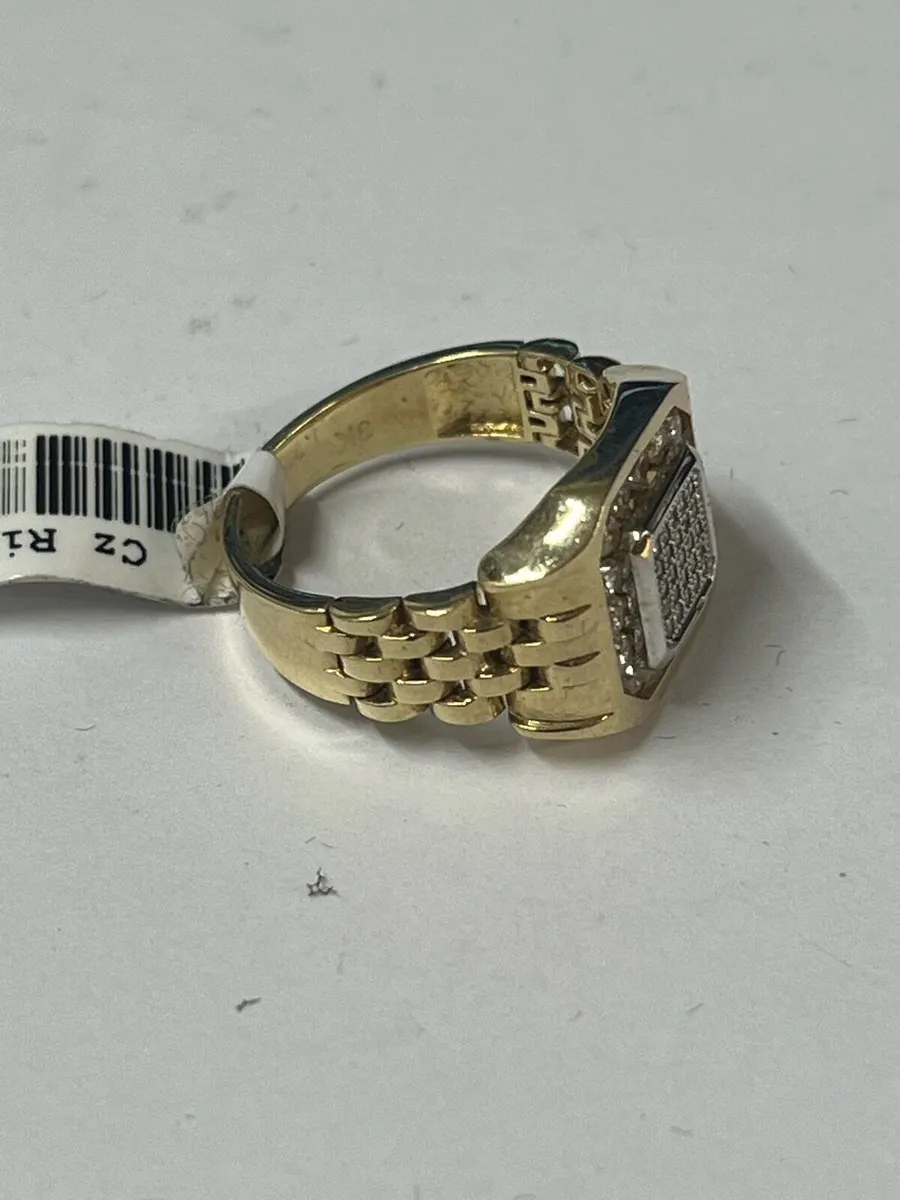 9k gold Cz ‘Rolex’ ring - Image 3
