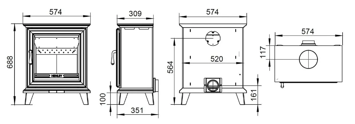 Henley Elmwood Freestanding 6.7kw Stove - Image 2