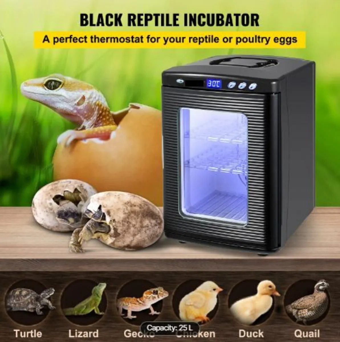 Black Reptile Incubator 25L - Image 2