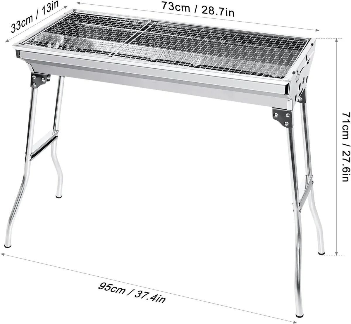 Outdoor Picnic Patio Cooking Folding Charcoal Bbq - Image 2