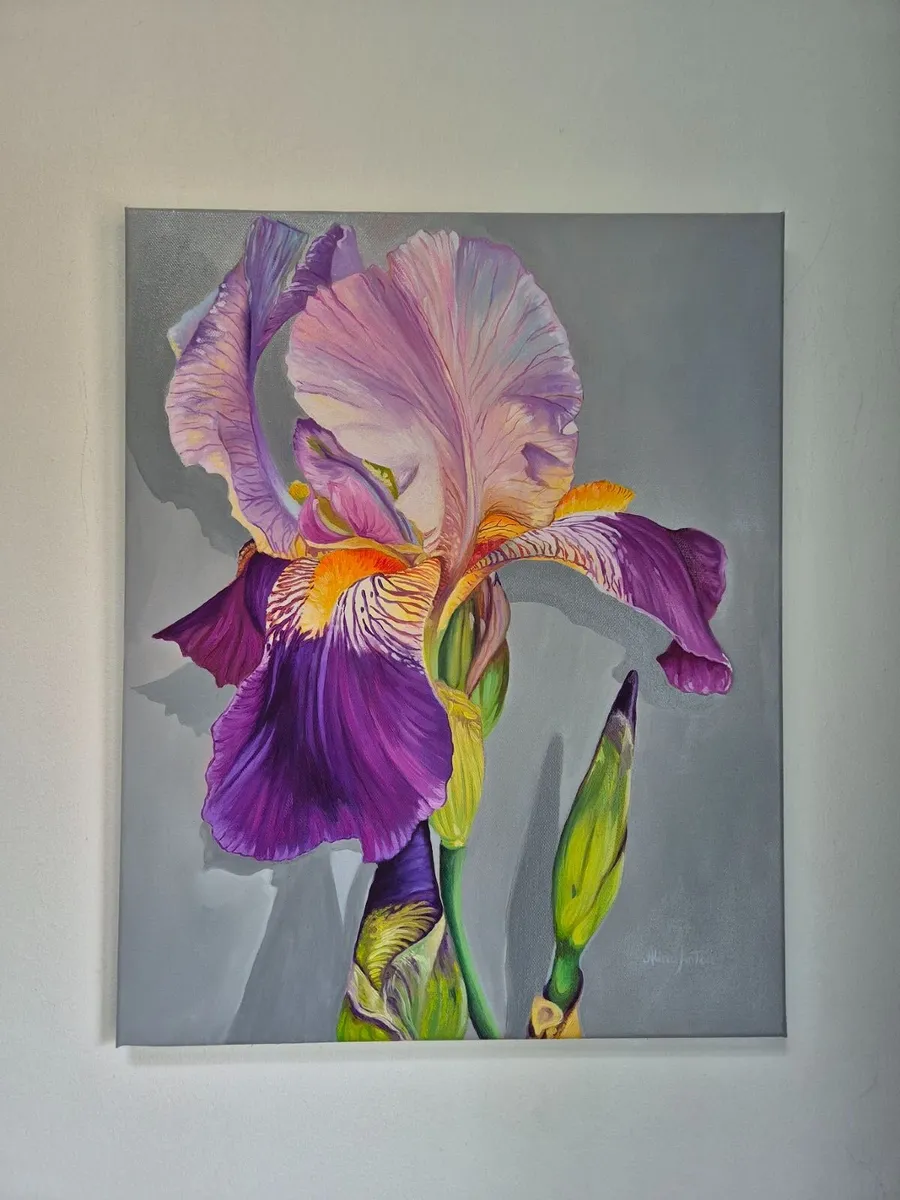 Violet Iris | Oil Painting on canvas - Image 2