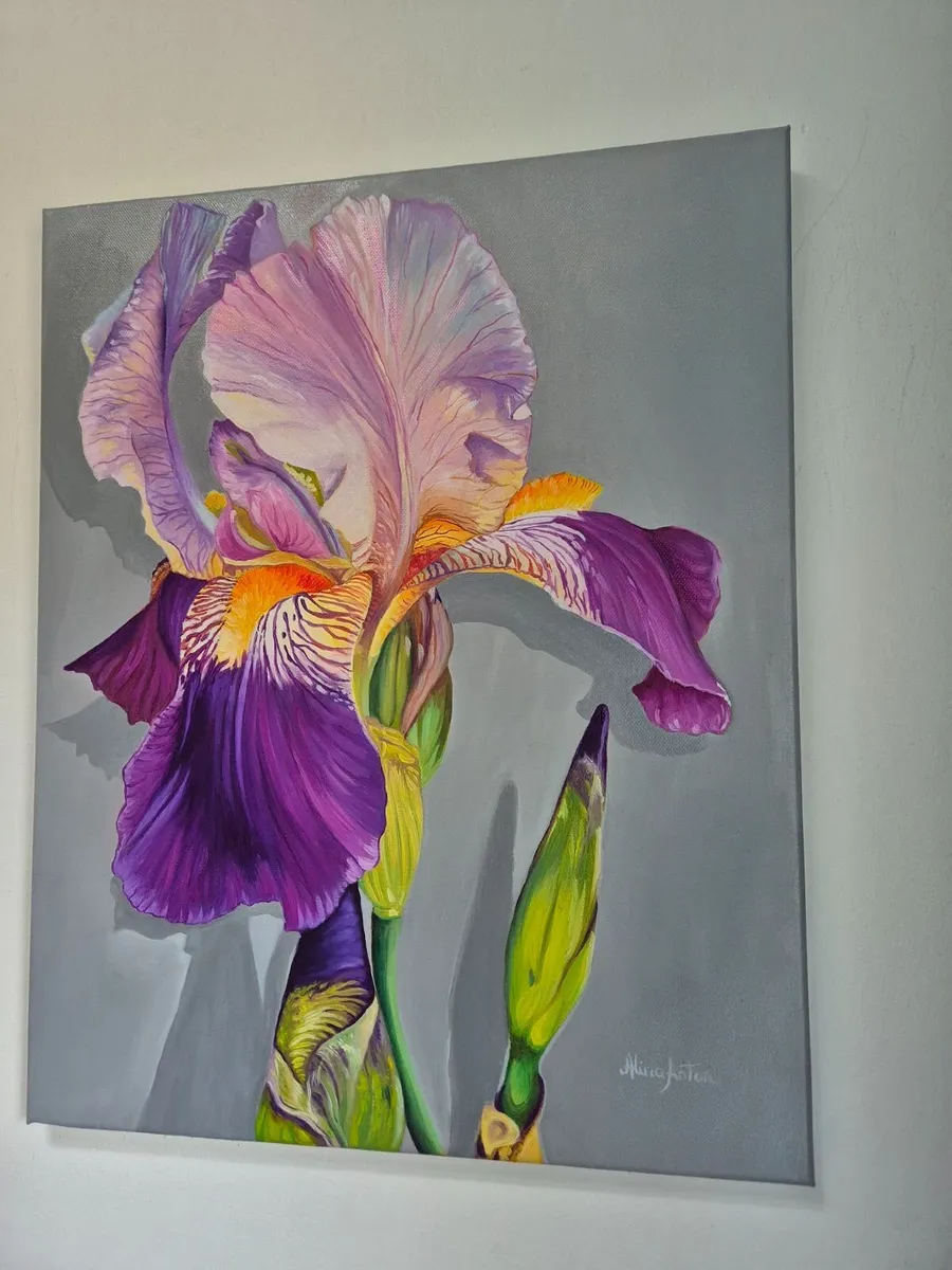 Violet Iris | Oil Painting on canvas - Image 4