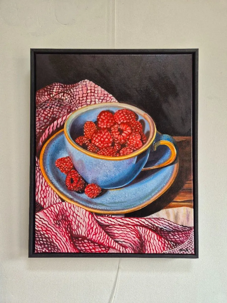 Raspberry Delight,, oil painting on canvas - Image 3