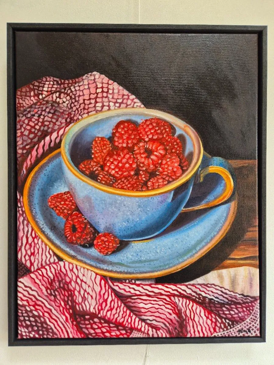 Raspberry Delight,, oil painting on canvas - Image 4