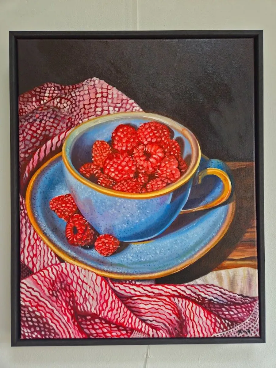 Raspberry Delight,, oil painting on canvas - Image 2
