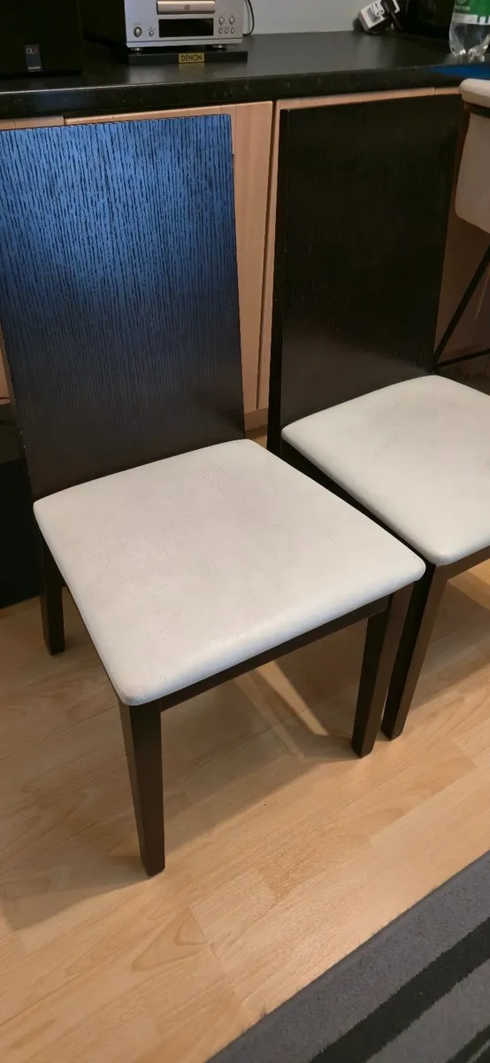 2 Pcs  ELEGANT SOLID BROWN WOODEN CHAIRS - Image 3