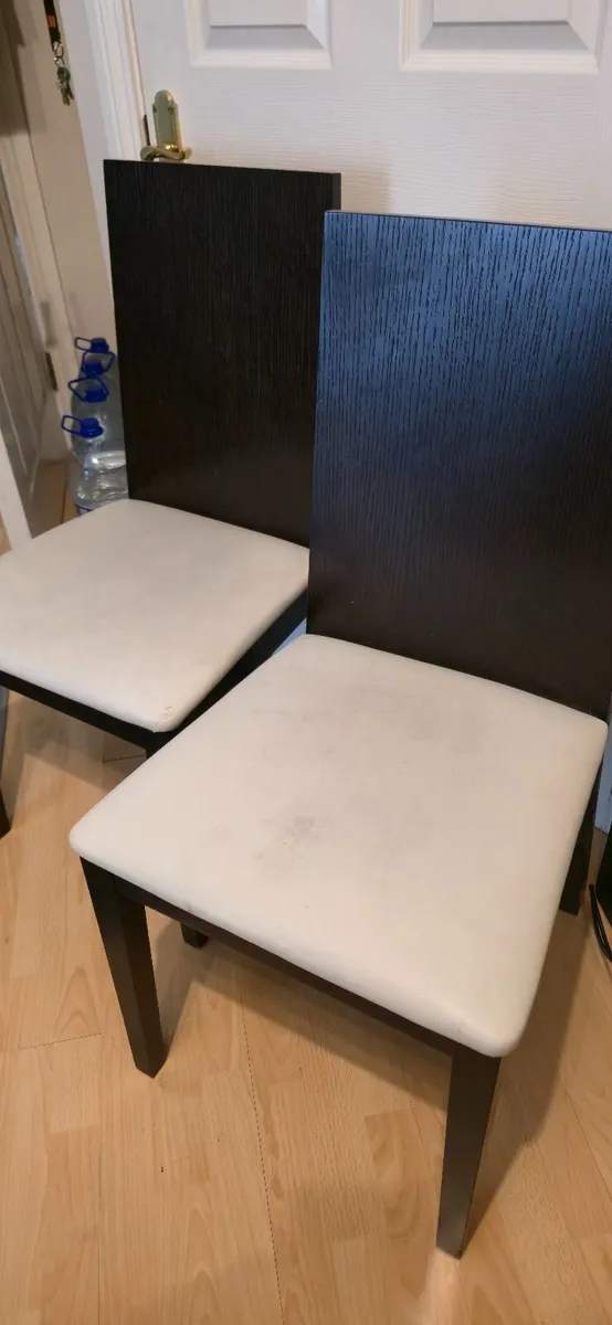 2 Pcs  ELEGANT SOLID BROWN WOODEN CHAIRS - Image 4