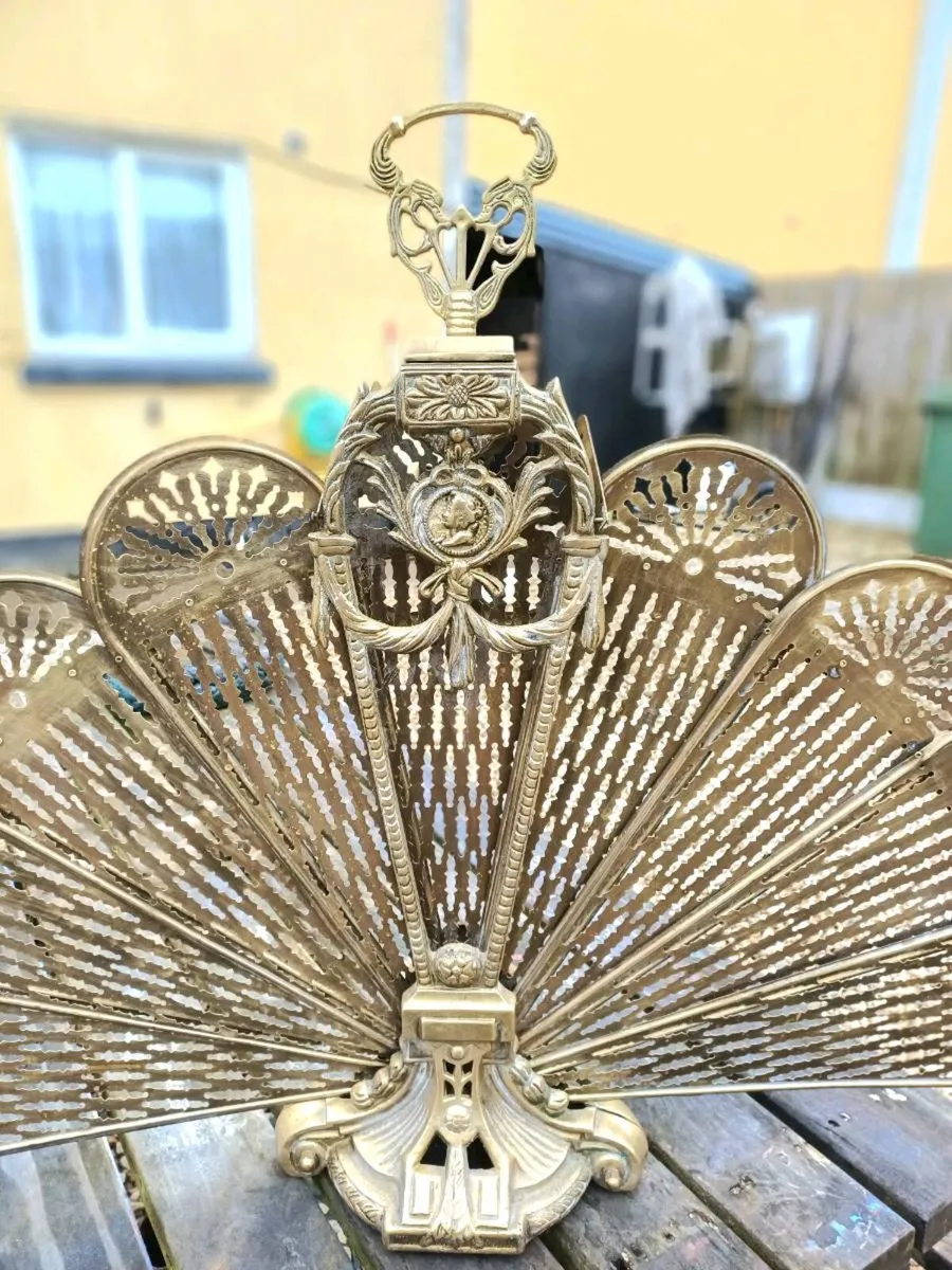 1960/70s Brass Peacock Firescreen - Image 4