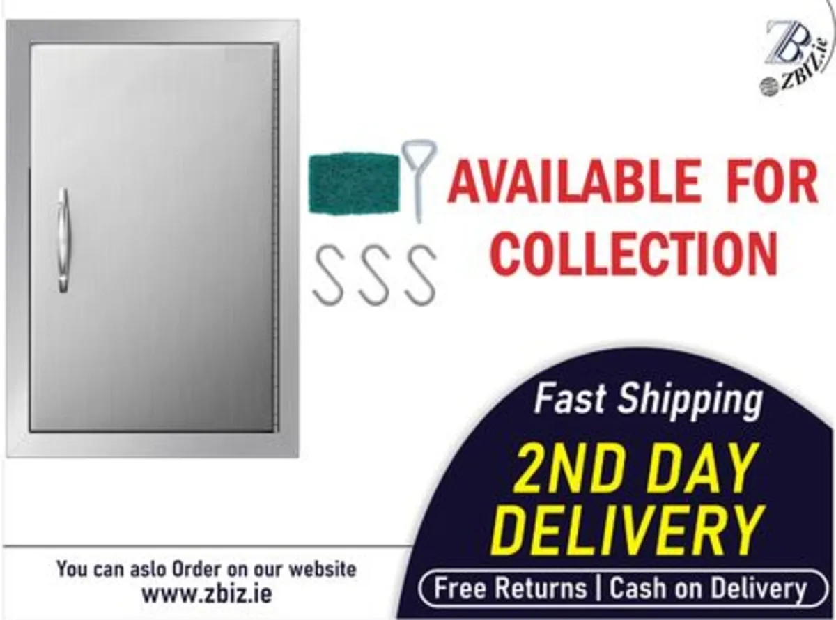 BBQ Access Door Stainless Steel 14W x 20H Inch - Image 1