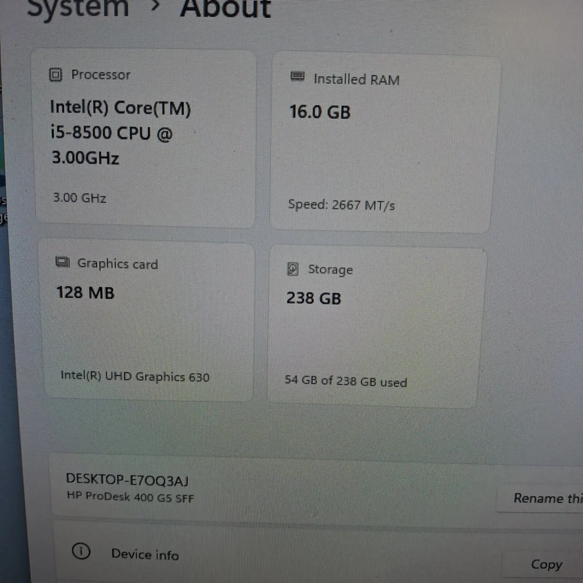 HP ProDesk 400 G5 SFF | Intel Core i5-8500 | 16GB - Image 4