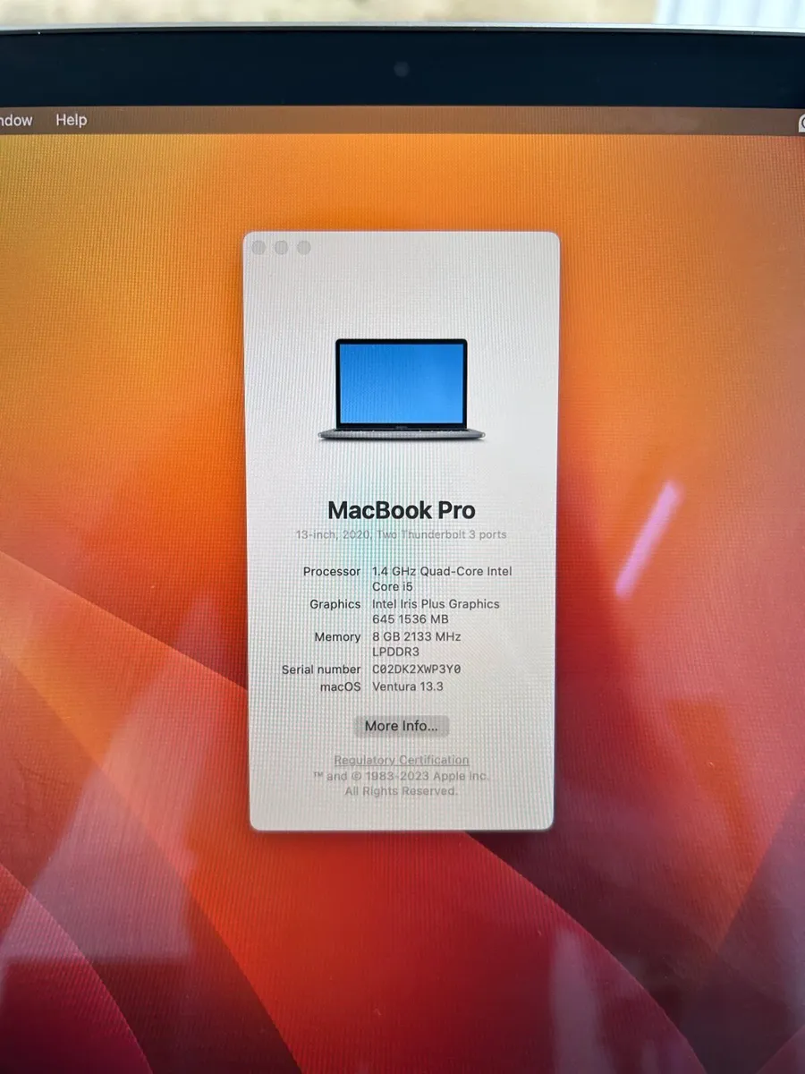 2020 MacBook Pro 8GB 13” - Image 3