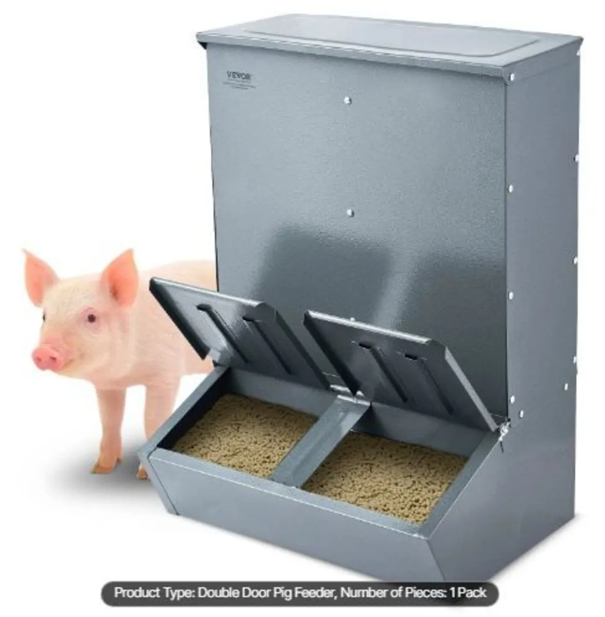 Hog Feeder, 3.7 Bushel Capacity, Double Door - Image 1