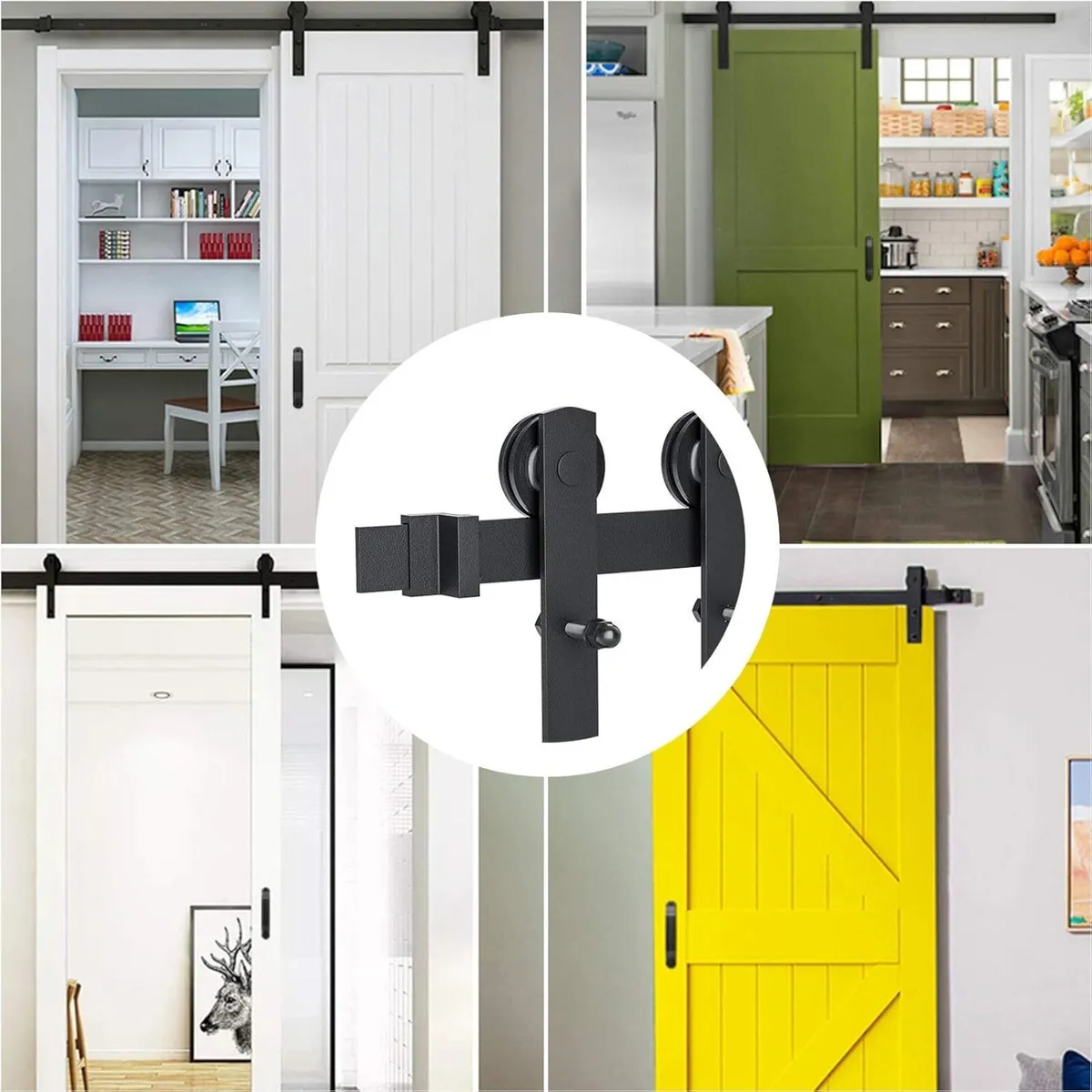 200CM/6.6FT Barn Door Hardware Kit Single Door - Image 2