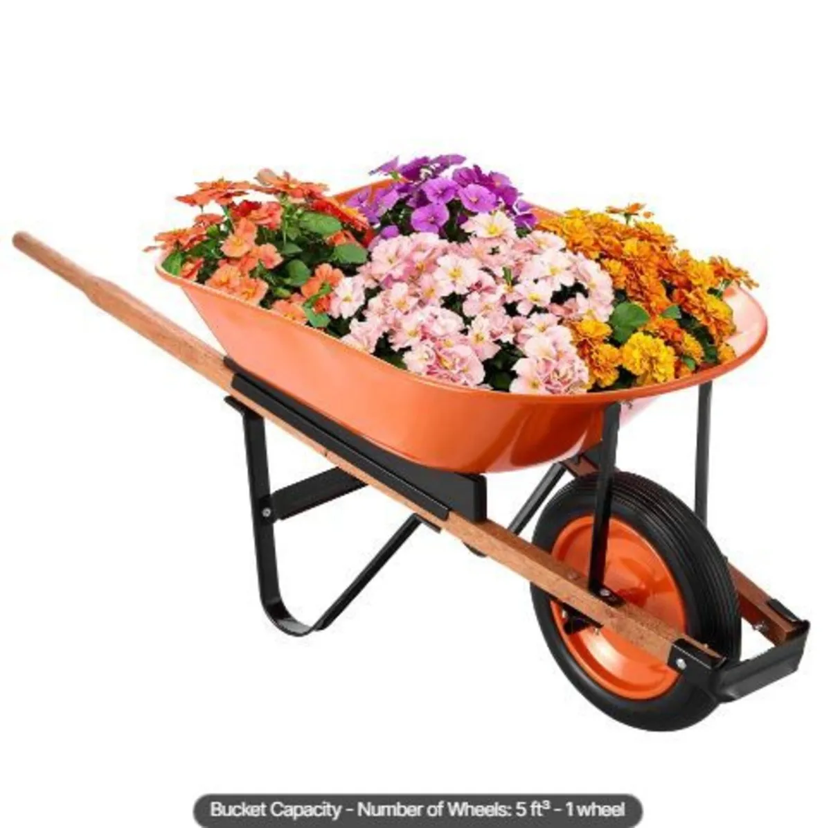 Wheelbarrow Cart, 5 Cu. Ft. Load & 330 lbs - Image 1