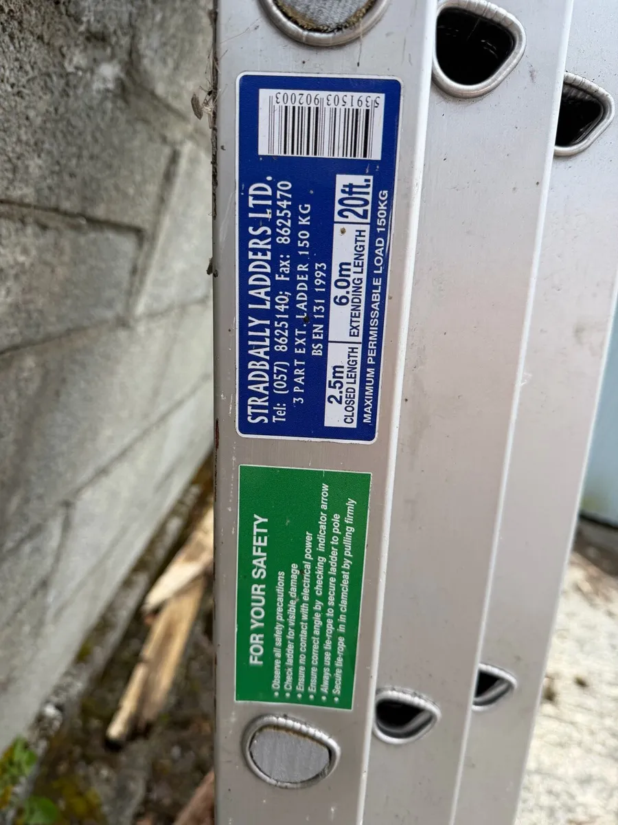 Stradbally 3-Part Extension Ladder (20ft / 6m) - Image 3