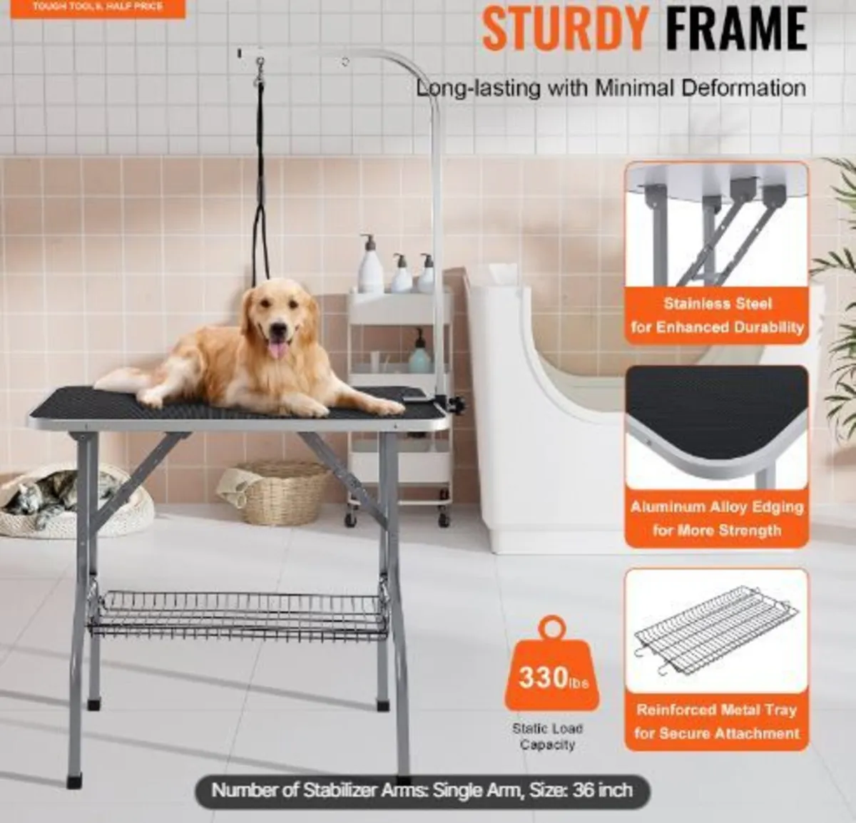 Pet Grooming Table Arm with Clamp - Image 4